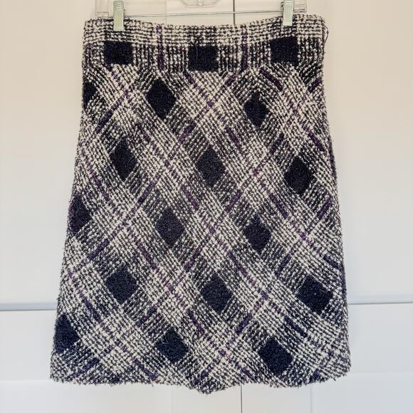 Antonio Melani, Black & White Plaid Tweed Pencil Skirt/Mini Skirt, Women's 6 - Picture 8 of 11